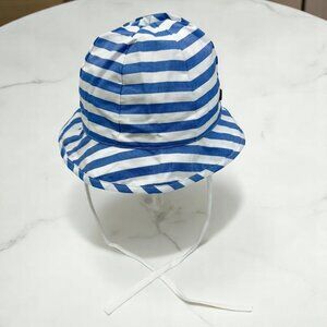 NWT Jacadi Paris Blue Stripe Cotton Hat with Tie